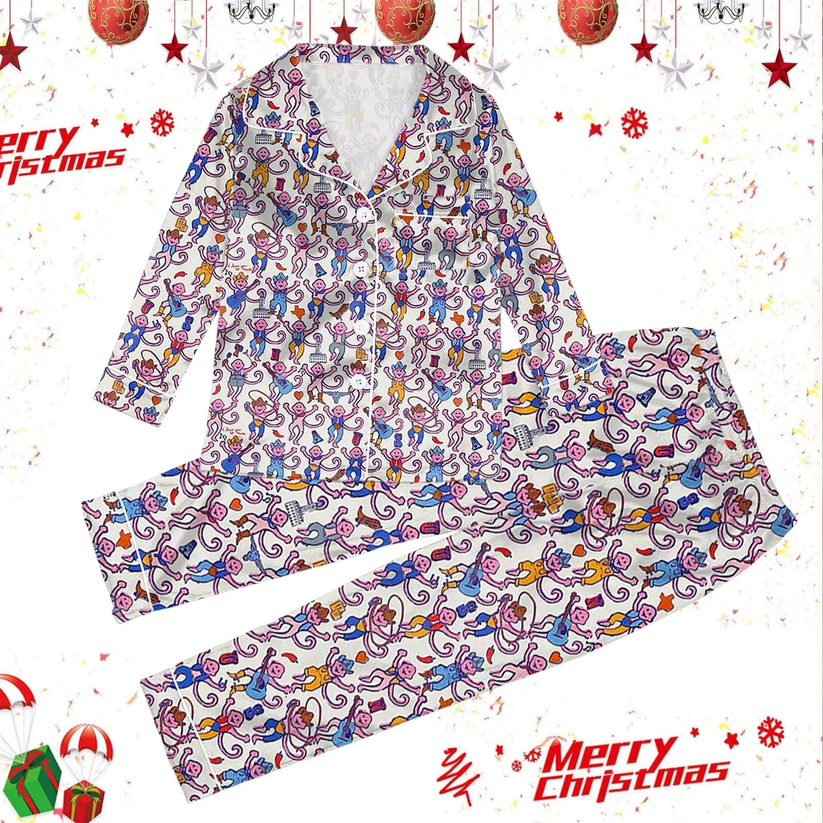 Пижамы с рисунком обезьяны рубашка брюки пижамные костюмы для детей детский