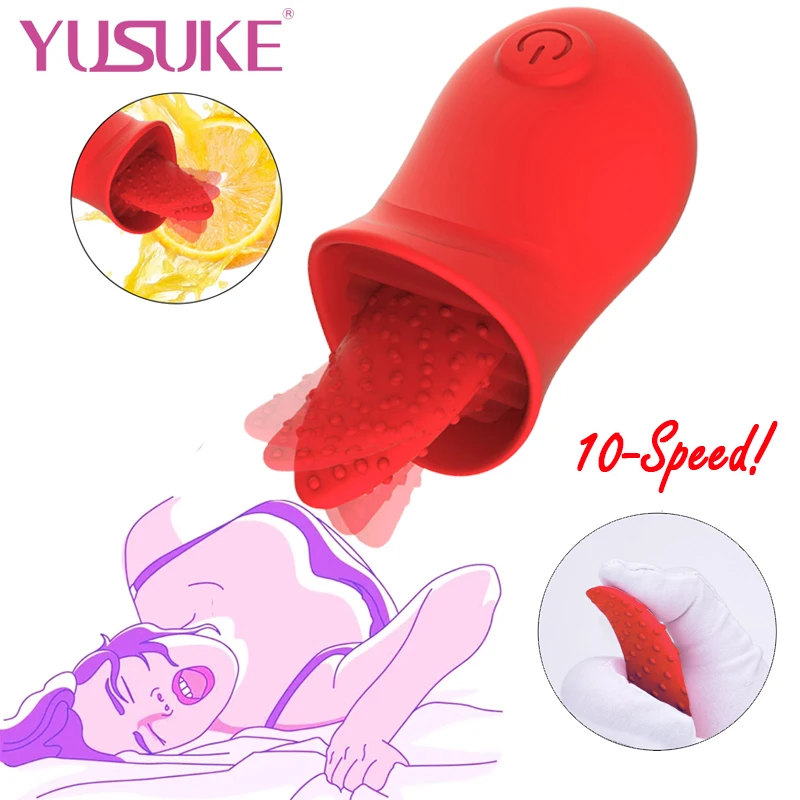 

G Spot Silicone Vibrator With Tongue Licking Nipple Stimulator With 10 Levels Sex Toys With Powerful Motor Sex Toys For Women