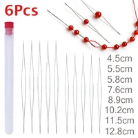 6pcs beading needles pins open curved needle for beads bracelet diy jewelry making sewing tools handmade beaded threading pins