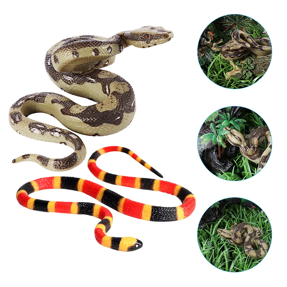 

2 Pcs Kids Cognitive Toys Artificial Snake Mini Toys Prank Prop Crawling Kids Props Childrens Snakes Animal Fake
