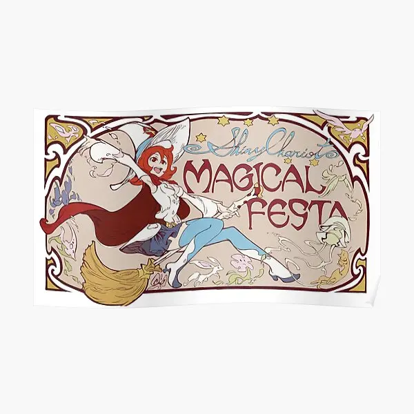 

Светящийся постер с маленькой ведьмой Академией на колесах, домашняя Современная Настенная картина, винтажная комната, искусство, смешное настенное украшение без рамки