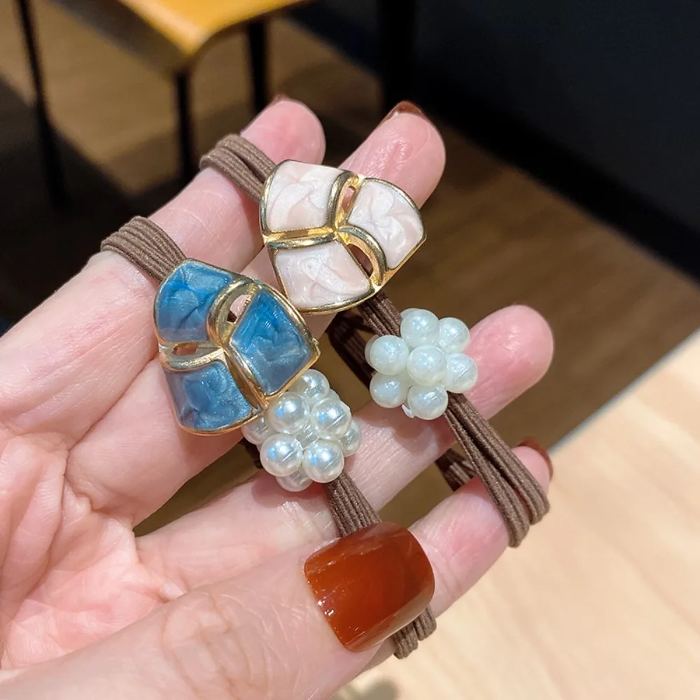 

15 шт., женские резинки для волос с жемчужинами