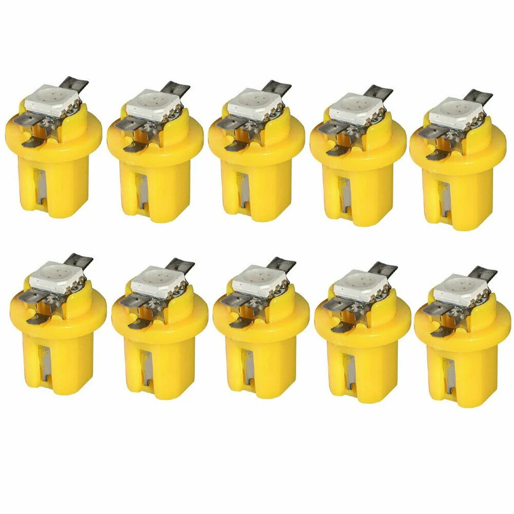 

10x T5 B8.5D 5050 SMD Yellow Car LED Dashboard Instrument Light Bulb Accessories Signal Lamp High Brightness High Quality