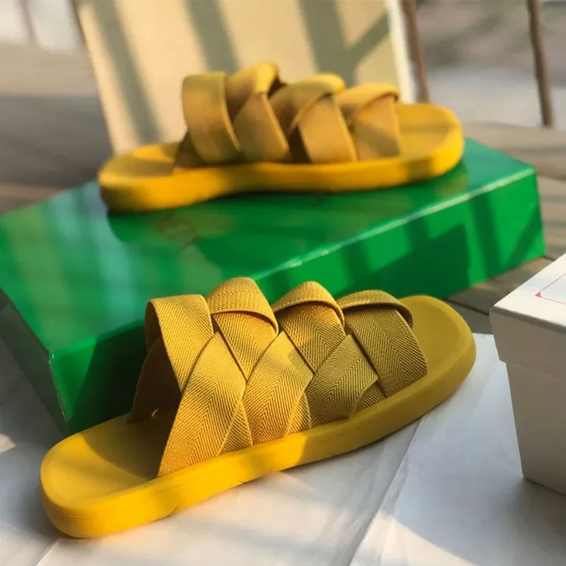 

NEW 2023 Women's Slippers Elastic Cloth Platform Flat Shoes Woman Ladies Fashion Slides Casual Beach Shoes Female Footwear 2