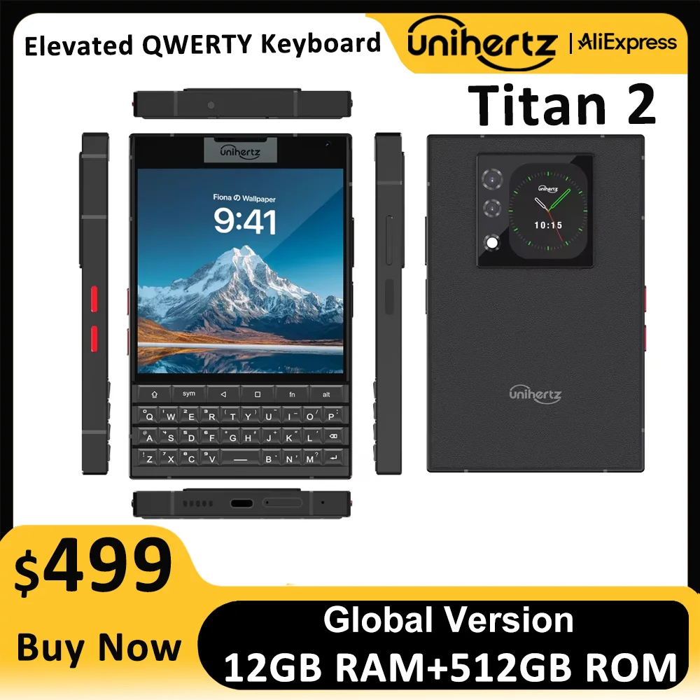Фото Смартфон Unihertz Titan 2 на Android 15 с физической клавиатурой, 5G, двумя экранами, 512 ГБ, Dimensity 7300, камера 50 МП, две SIM-карты №1