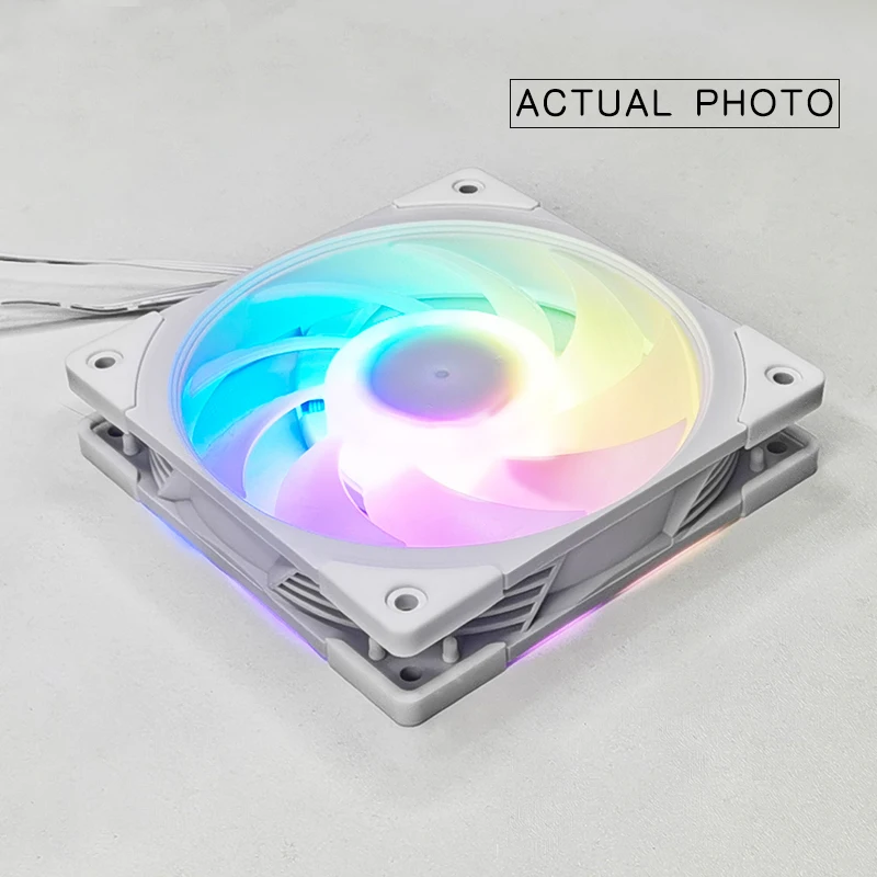 Высокопроизводительный 2500 об / мин 4PIN PWM Белый 5V ARGB 12 см PC Корпус компьютера