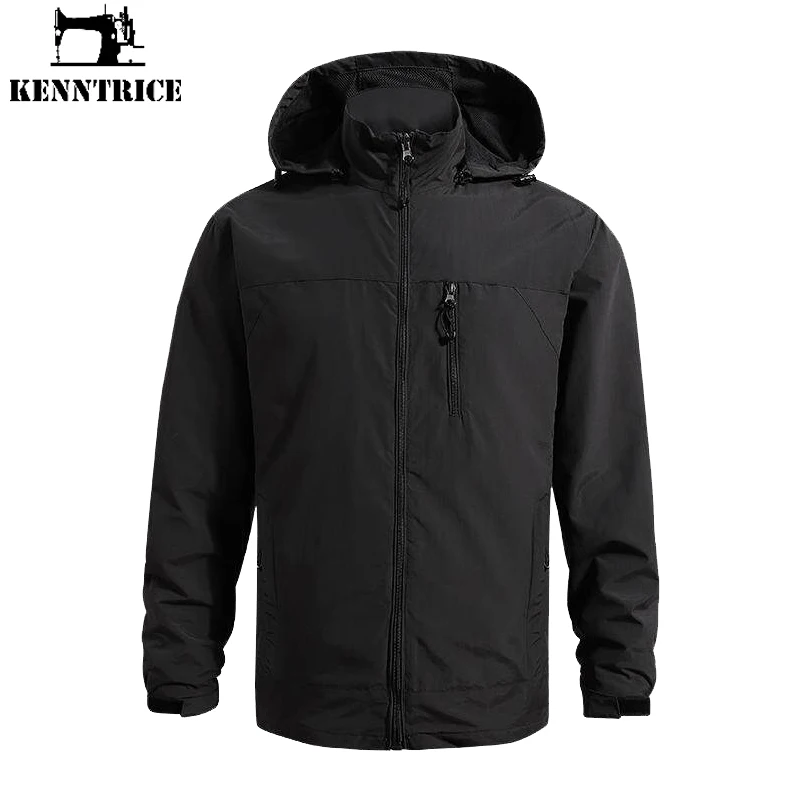 Kenntrice man softshell coat waterproof thin outdoor jackets Track for Men's style Male breathable coats Spring stylish safari