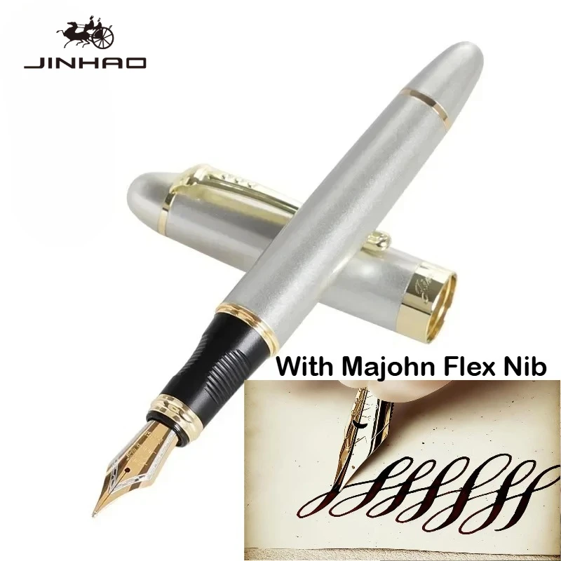 Фото Перьевая ручка JINHAO X450 с гибким пером Majohn, металлическая ручка для каллиграфии, для письма, школьных и офисных принадлежностей, канцелярских товаров №2