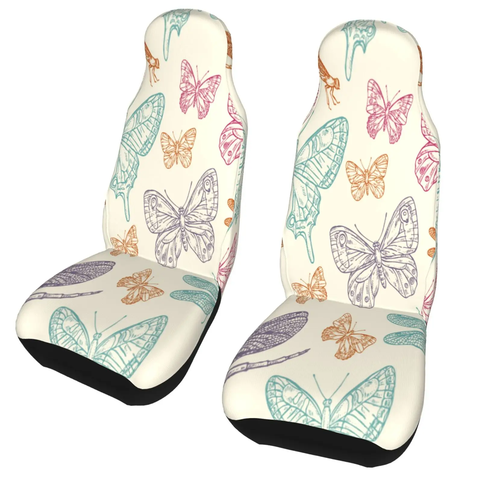 

2pcs 3D Butterfly Seat Covers For cat Universal Front Car and Suv Seat Covers Car Accessory