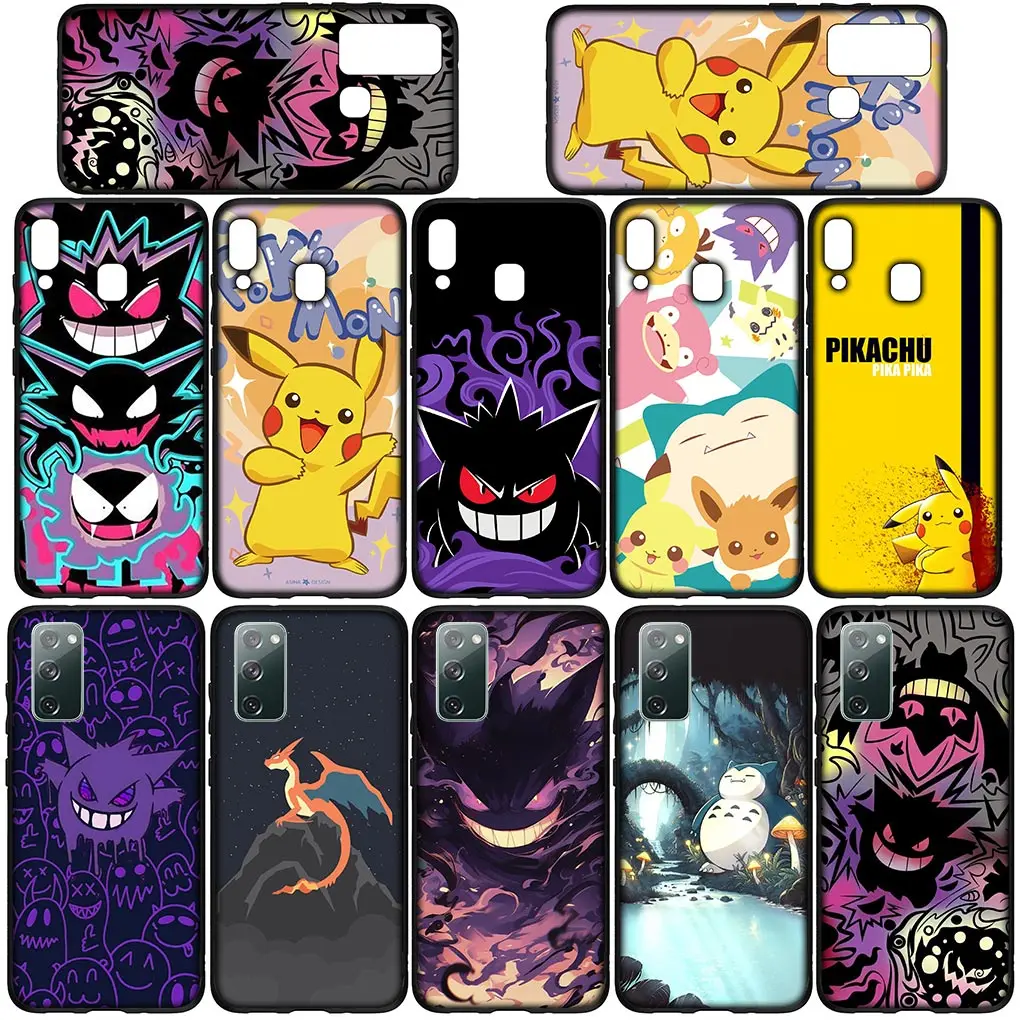 P-Pokemons GO Gengar P-Pikachus мягкий чехол для телефона Samsung Galaxy S21 S20 Fe S23 S22 Ultra S8 Plus A25 A12 A13 A21S A73