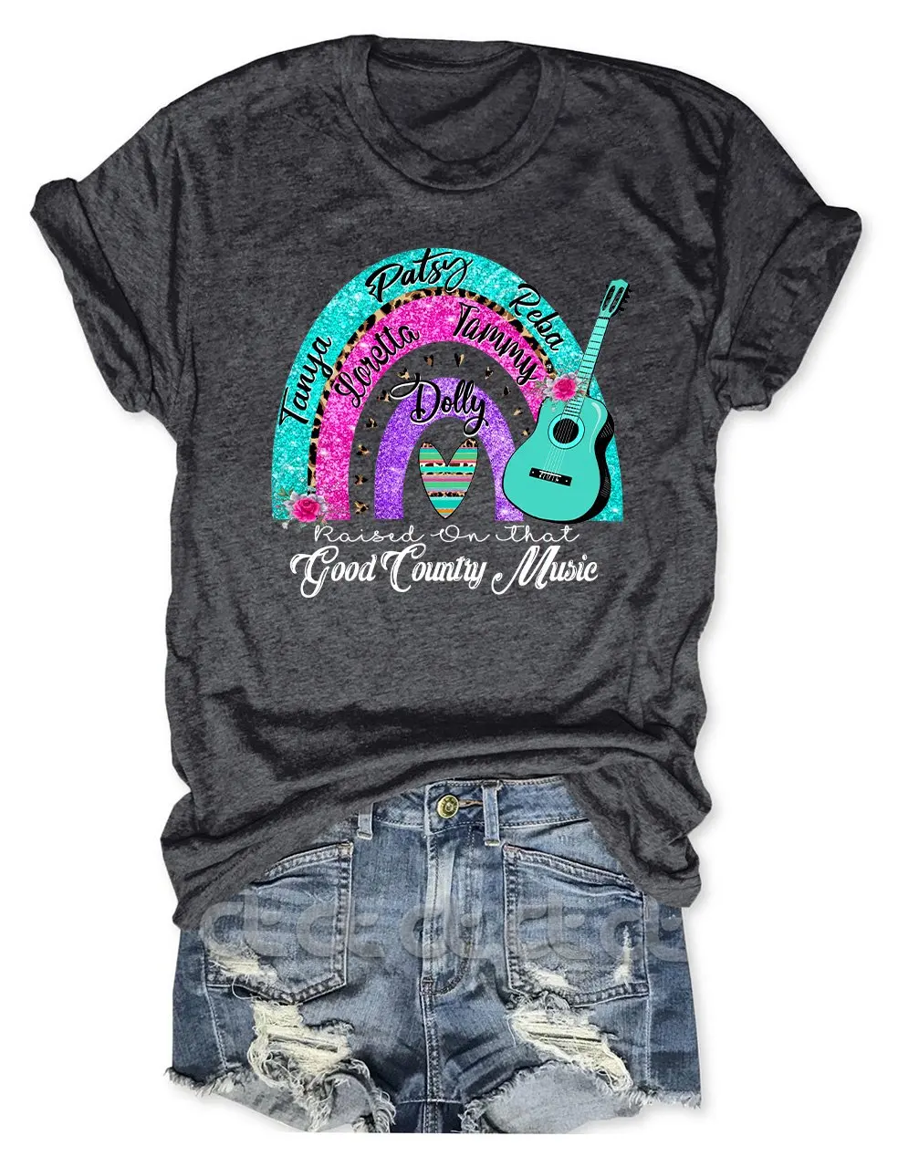 

Rheaclot Raised On That Good Country Women's Cotton T-shirt Ladies Graphic Tee Tops