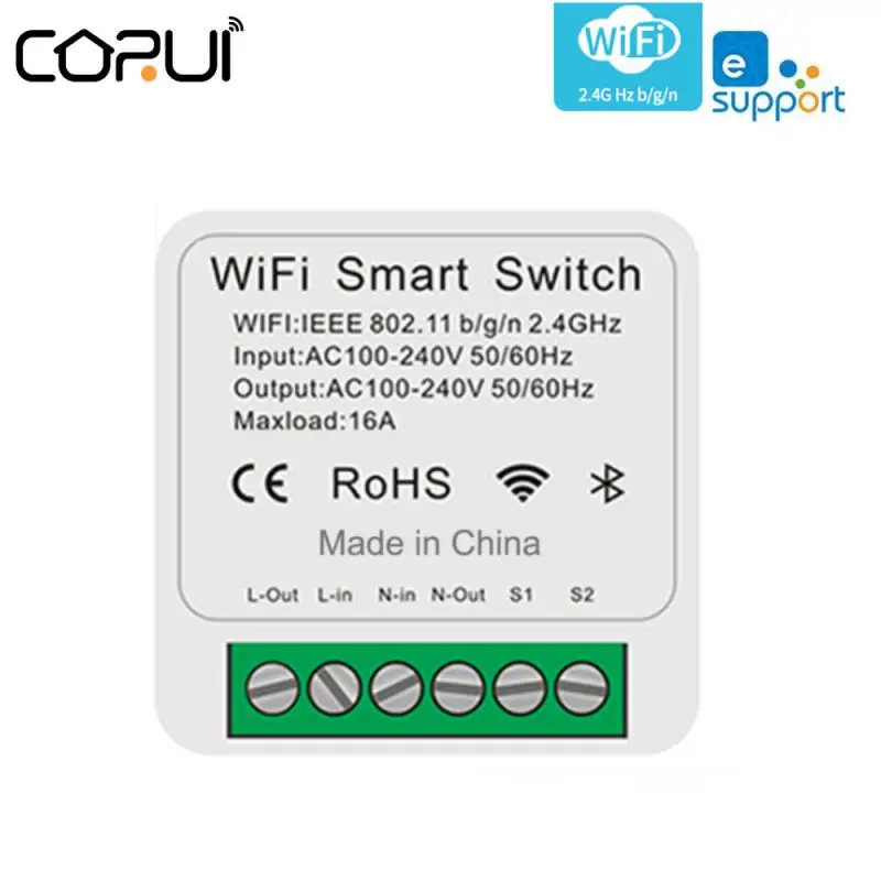 

Смарт-выключатель CoRui eWeLink, 16 А, с поддержкой Wi-Fi