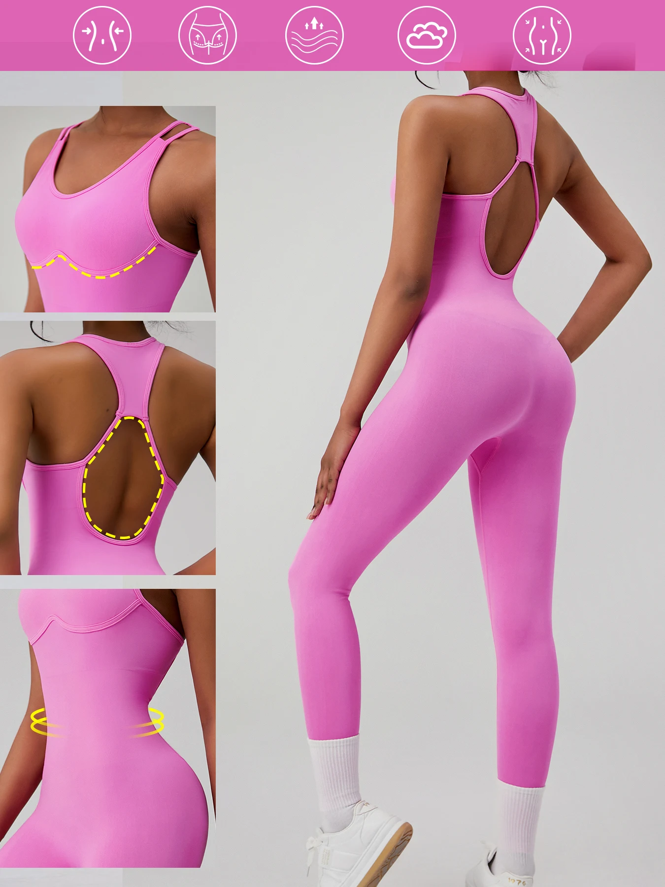 Женский сексуальный комбинезон для йоги с открытой спиной леггинсы эластичный