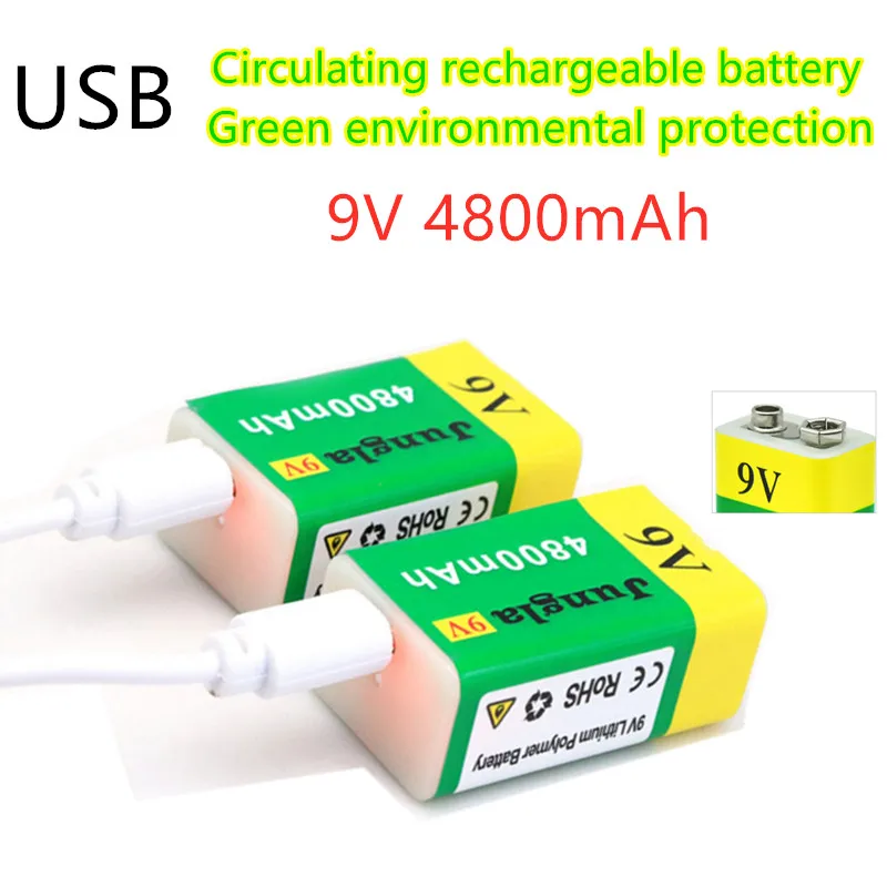 

Batería recargable de iones de litio de 9V, batería Micro USB para multímetro, micrófono, juguete, Control remoto, KTV, guitarra