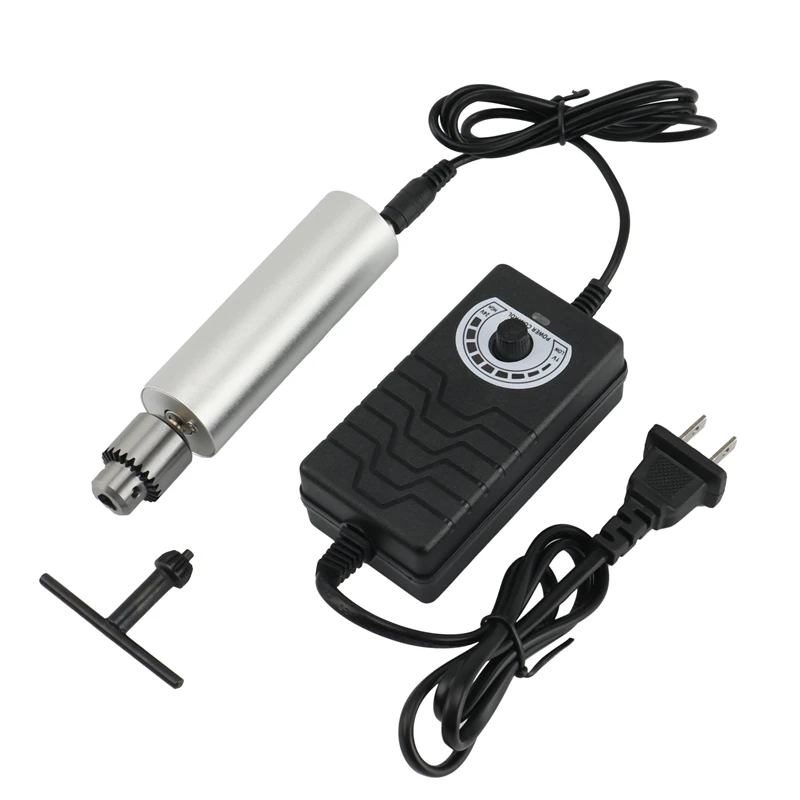 

DC6V-24V Electric Hand Drill 385 DC Motor With JT0 Chuck Adjustable Speed DIY Tool For Circuit Board Woodworking,US Plug