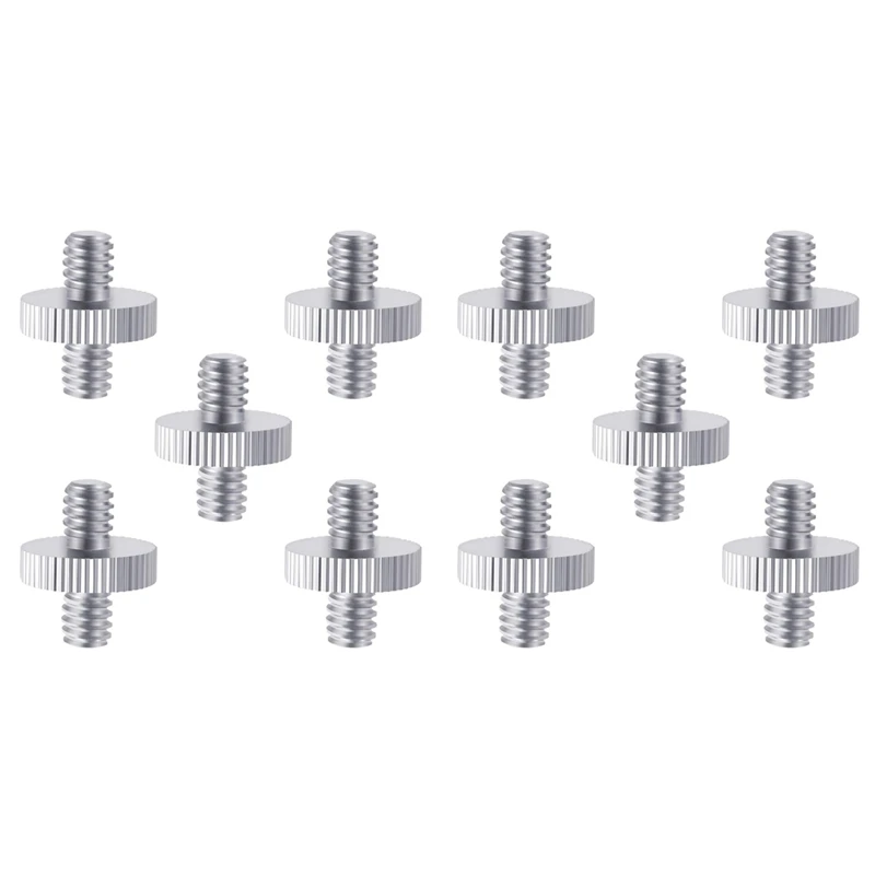 

10 Pieces Metal Threaded Screw Adapter Tripod Screw Converter, 5 Pieces 1/4 Inch Male To 1/4 Inch Male & 5 Pieces 1/4 Inch Male