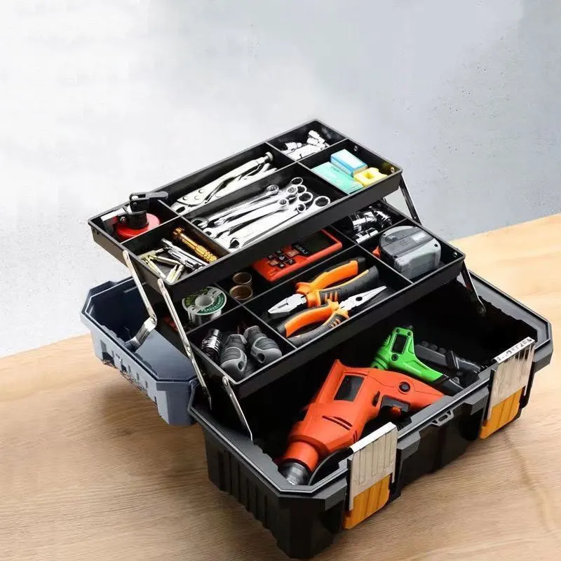 Arrizo Working Tool Box Organizer Three Fold Toolbox Multifunction Portable Maintenance Tuba Household Electrician Suitcase