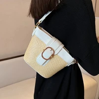 cute shoulder crossbody messenger bags kawaii 2022 summer trendy casual style small weave womens designer brand beach handbag p