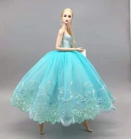 16 light blue floral lace wedding dress for barbie doll clothes evening party gown outfits 11 5 dolls accessories kids toy 16