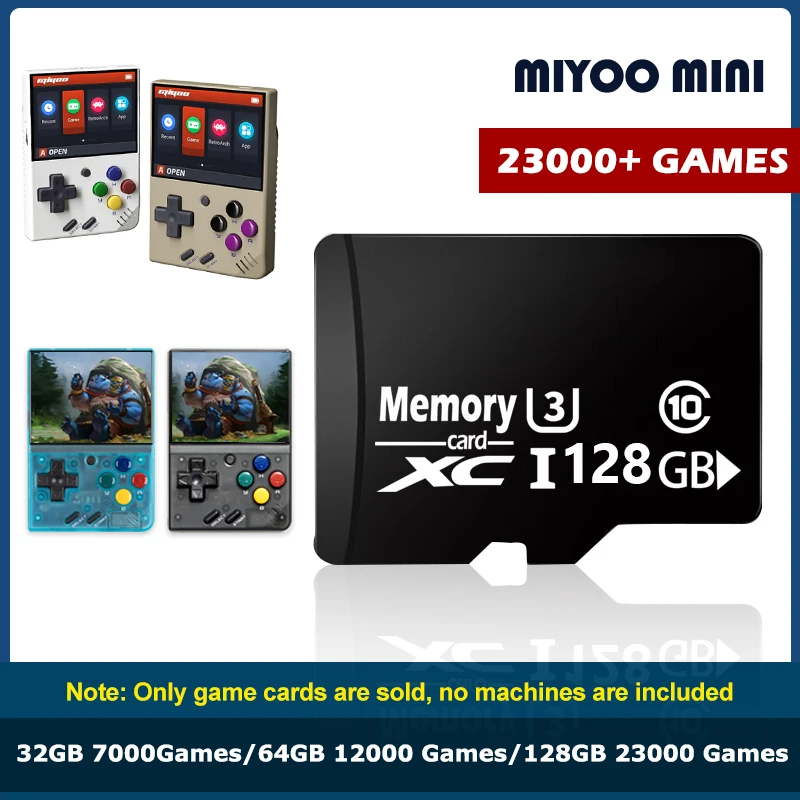 MIYOO MINI V2 Spiel Karte 32GB 7000 + Spiele 64GB 12000 + Spiele 128GB 23000 + Spiele für GB/GBA/PS/SFC Klassische Emulator Stecker Und Spielen