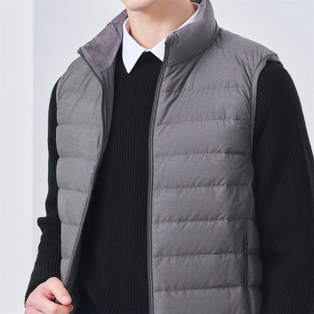 TANBOER Quality Assurance Down Vest Male Winter Wears Stand Collar Ultralight Urban Sleeveless Jacket TA330001