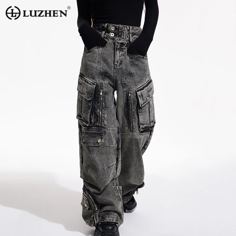 

Стильная верхняя одежда LUZHEN, брендовая Дизайнерская одежда для работы, джинсы с несколькими карманами, 2023, модные мужские и женские повседневные брюки с широкими штанинами 2cd70d