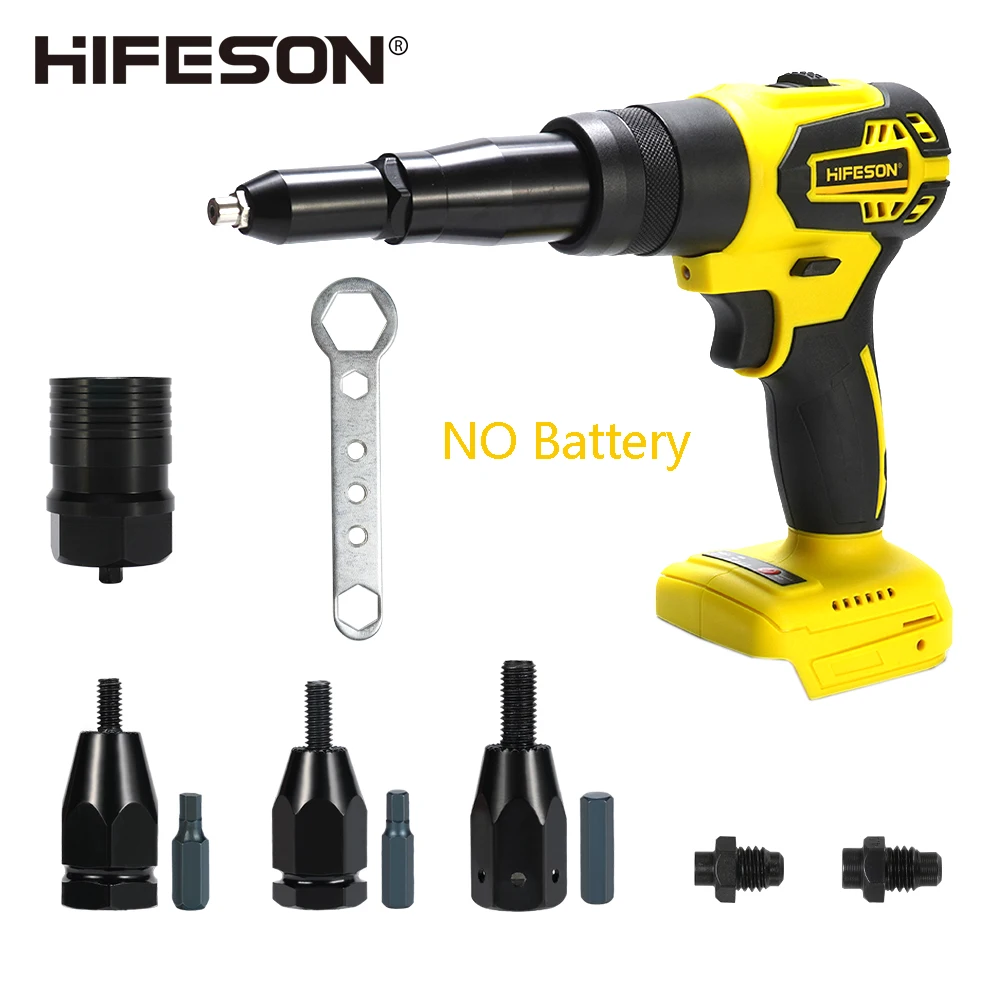 HIFESON Battery Free Double Use Electric Rivet Nails Nuts Gun Automatic Riveting Tool For M3-M12 Rivet Nut Tool Memory Function