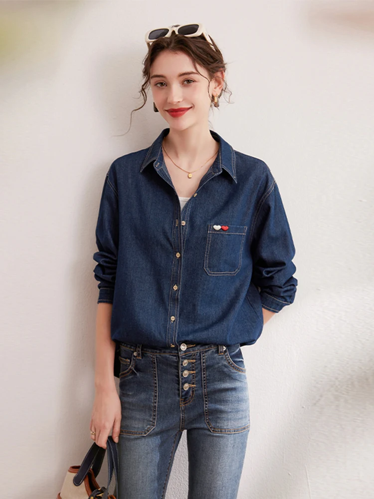 Wht Language Design контрастная цветная рубашка с лацканами и вышивкой осень 2023 новая