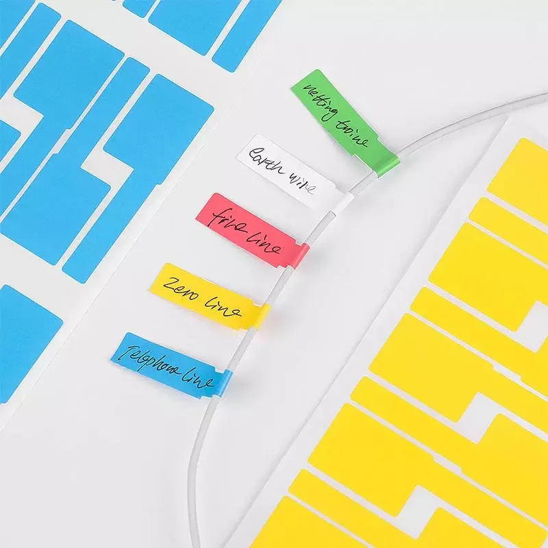 

Sale 150 Pcs Self-adhesive Cable Sticker Waterproof Identification Tags Network Wire Labels Organizers Colorful Marker Tool