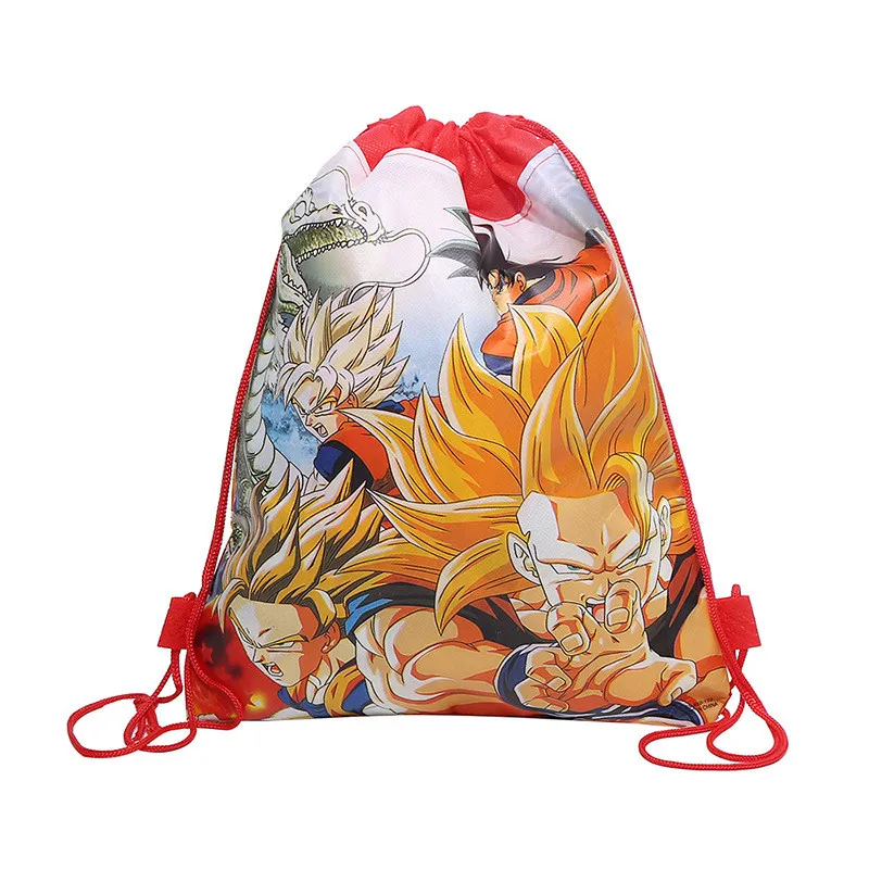 Фото 27*35 см Подарочная сумка Dragon Ball Нетканый подарок на день рождения Сувениры Подарочная сумка для покупок Рюкзак на шнурке Украшение для вечеринки для девочек №4