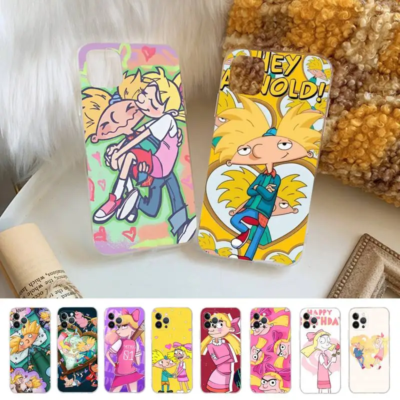 

Hey Arnold Phone Case Silicone Soft for iphone 14 13 12 11 Pro Mini XS MAX 8 7 6 Plus X XS XR Cover