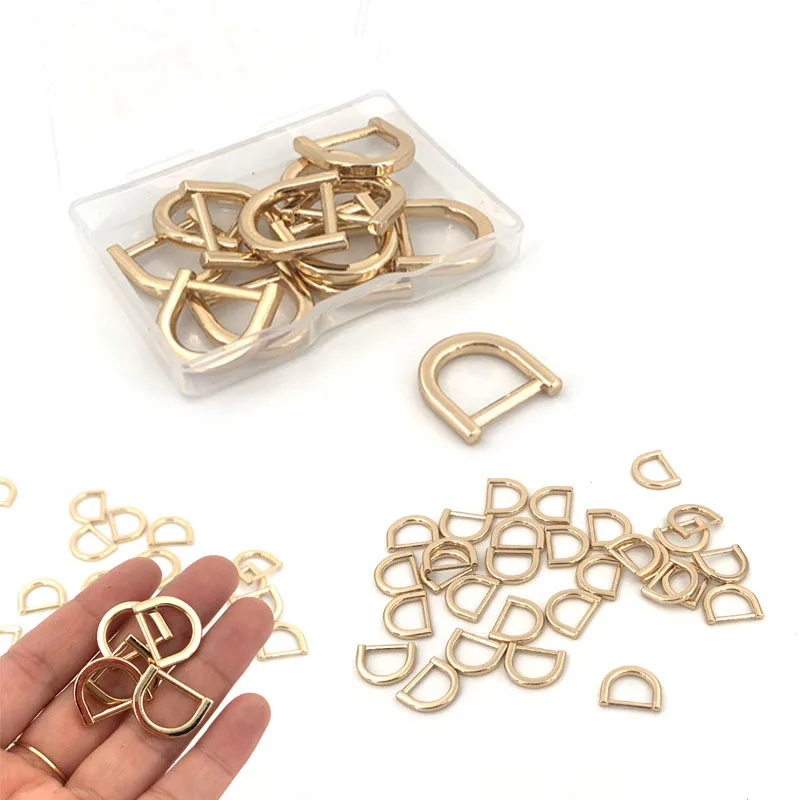 10 pieces Semi-circular Buckles alloy D Ring D retaining ring Belt Buckle Bag Ring Hook Buckle Leather Craft Hardware Accessory