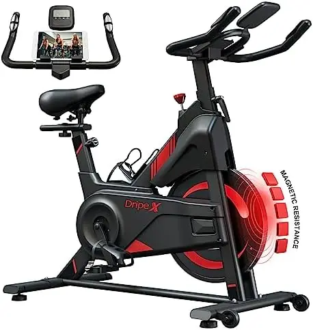 

Bike, 2023 Upgrade [Super Silent Belt Drive] Indoor Stationary Bike with Tablet Holder, LCD Monitor for Home Bicycle Workout