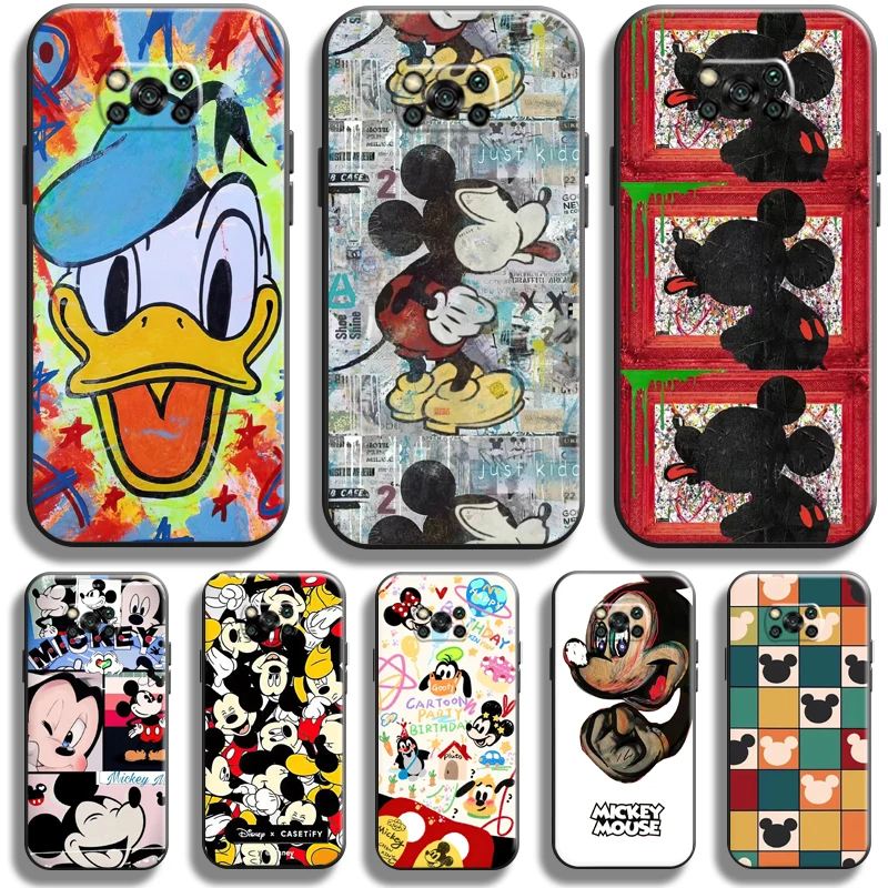 

Disney Cartoon Mickey Graffiti For Xiaomi Poco X3 GT POCO X3 Pro NFC Phone Case Soft Back Silicone Cover Carcasa Liquid Silicon