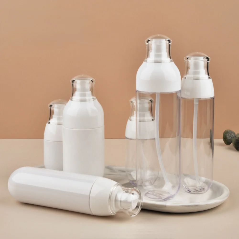 

5/10/15PCS 30ml/50ml/100ml/120ml/150ml/180ml PETG Spray Bottle Portable Light Resistant Essence Emulsion Pressing Bottle AS Cap