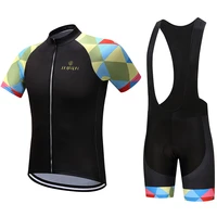 summer unisex bicycle cycling sets anti sweat contrast color 3d padding cushion sport jerseys customizedwholesale service