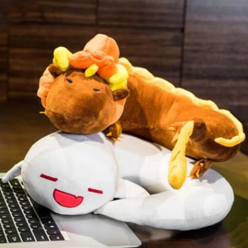 Game Genshin Impact Morax Dragon 70cm Nap Pillow Anime Cosplay Plush Doll Cartoon Character Image U-shaped neck guard | Игрушки и хобби