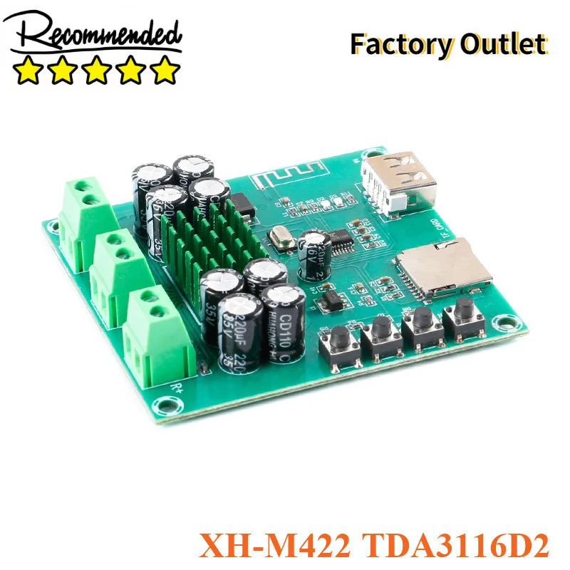 

XH-M422 TDA3116D2 цифровой аудио Bluetooth-совместимый модуль платы усилителя 2x30 Вт 30 Вт + 30 Вт Мощность двухканальный модуль усилителя