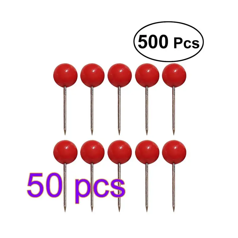

25000Pcs Push Round Ball Head Map Tacks with Stainless Point for Office Home Crafts DIY Marking (Red)