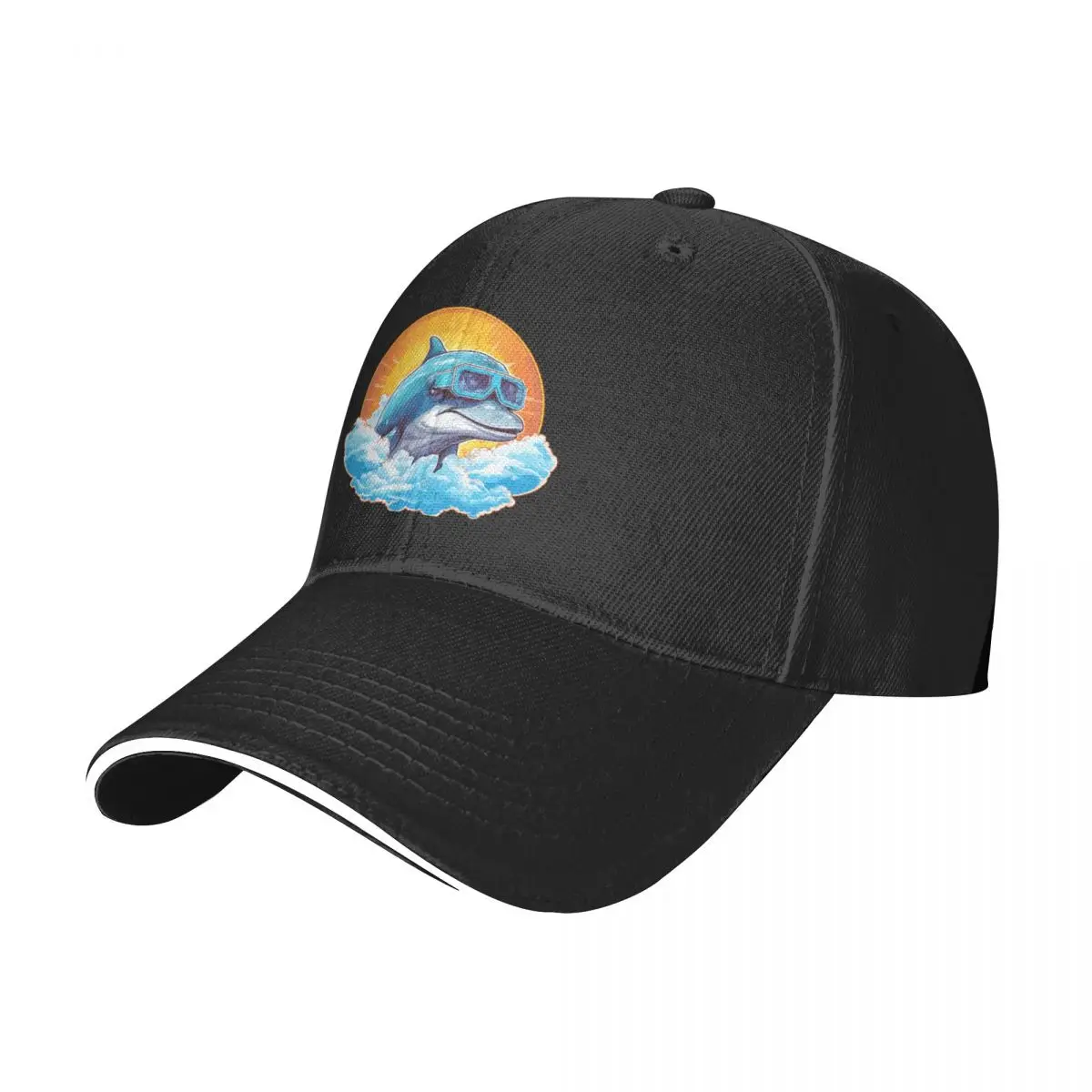 

Dolphin Baseball Cap Vector Graphic Cute Sports Hip Hop Hats Adjustable Men Stylish Logo Snapback Cap