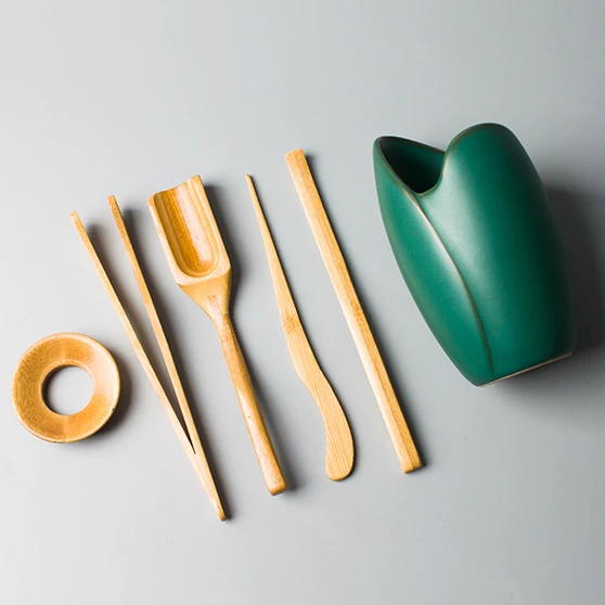 Грубая керамика ручной работы Six Gentlemen полный набор из бамбука в китайском стиле