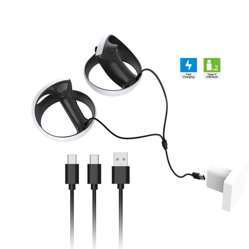 

For Playstation 5 Type-c Ports Ps Vr2 Charger Cable For Ps5 80cm Charging Cord Ps5 Playstation 5 For Ps Vr2 2 In 1 Replacement
