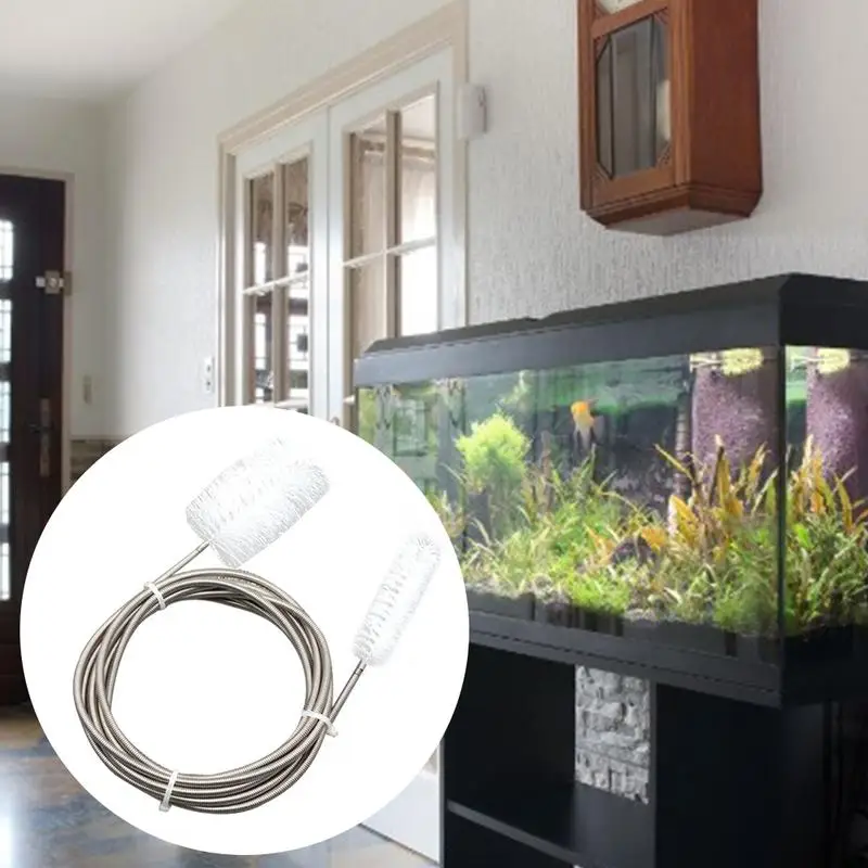 

Flexible Drain Brush Stainless Steel Spring Elastic Hose Head Double Ended Pipe Cleaning Brush For Fish Tank Filter Systems