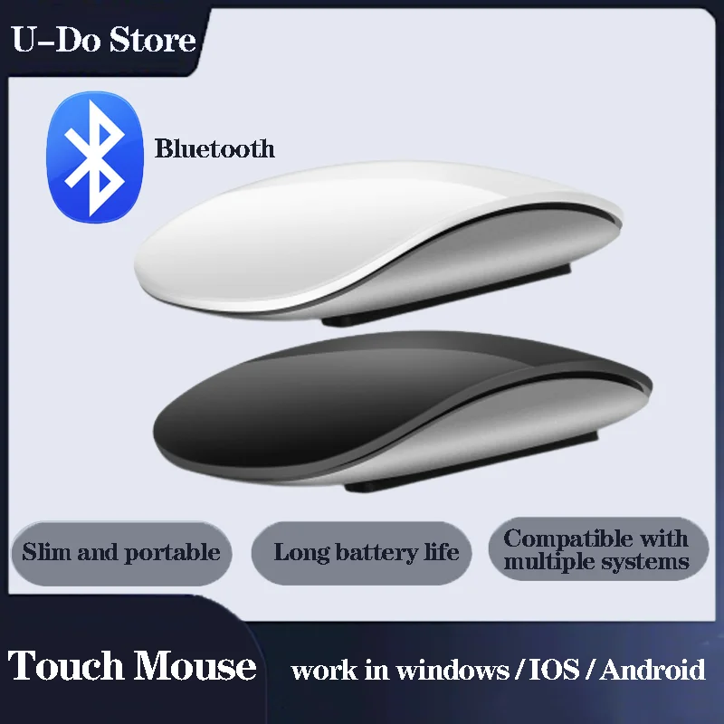 

Беспроводная Bluetooth-мышь, беспроводная мышь, перезаряжаемая ультратонкая сенсорная Bluetooth-мышь для ПК, Macbook, ноутбука, ipad