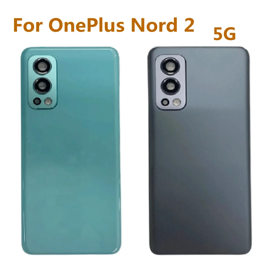

6.43" For OnePlus Nord 2/ Nord2 Battery Cover Back Glass Rear Door Housing Case for OnePlus Nord 2 5G Back Cover