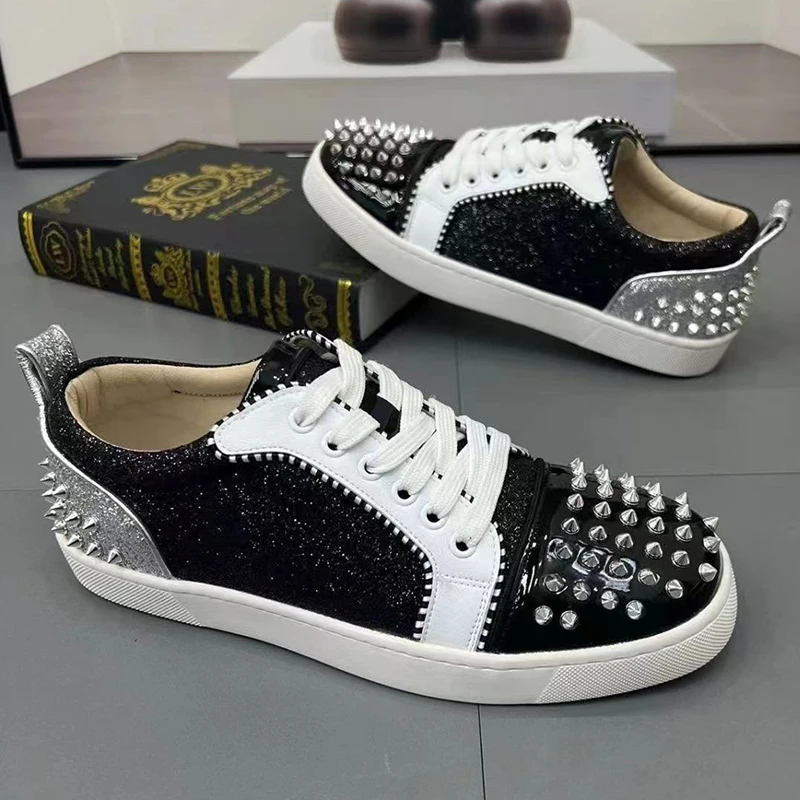 Итальянский бренд дизайнерская обувь с заклепками для мужчин повседневная