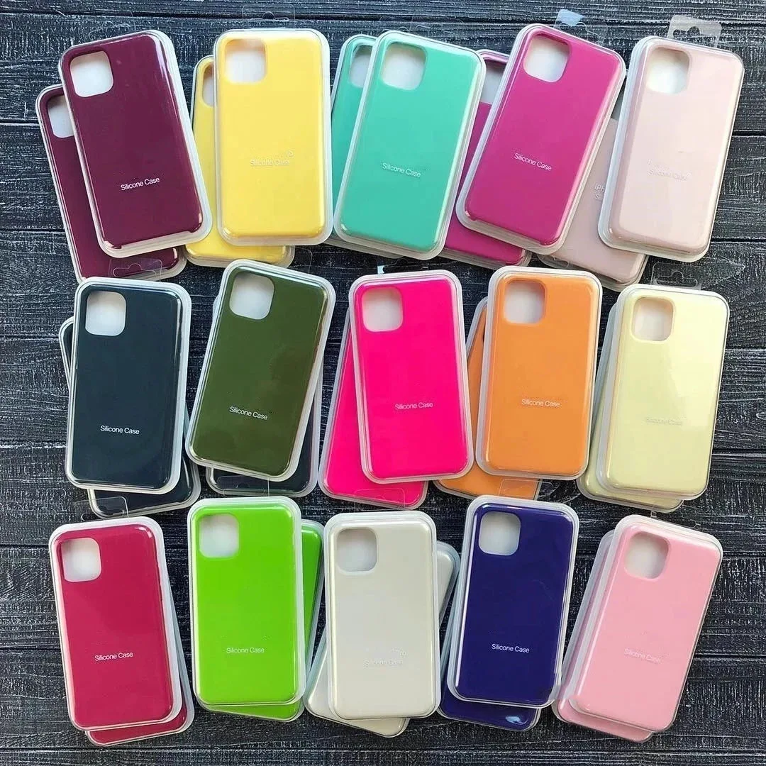 Luxury Original Silicone Logo Case for iPhone 13 12 X XR XS MAX Official Cover for iPhone 14 Plus 11 Pro Max 7 8 Plus SE 2020