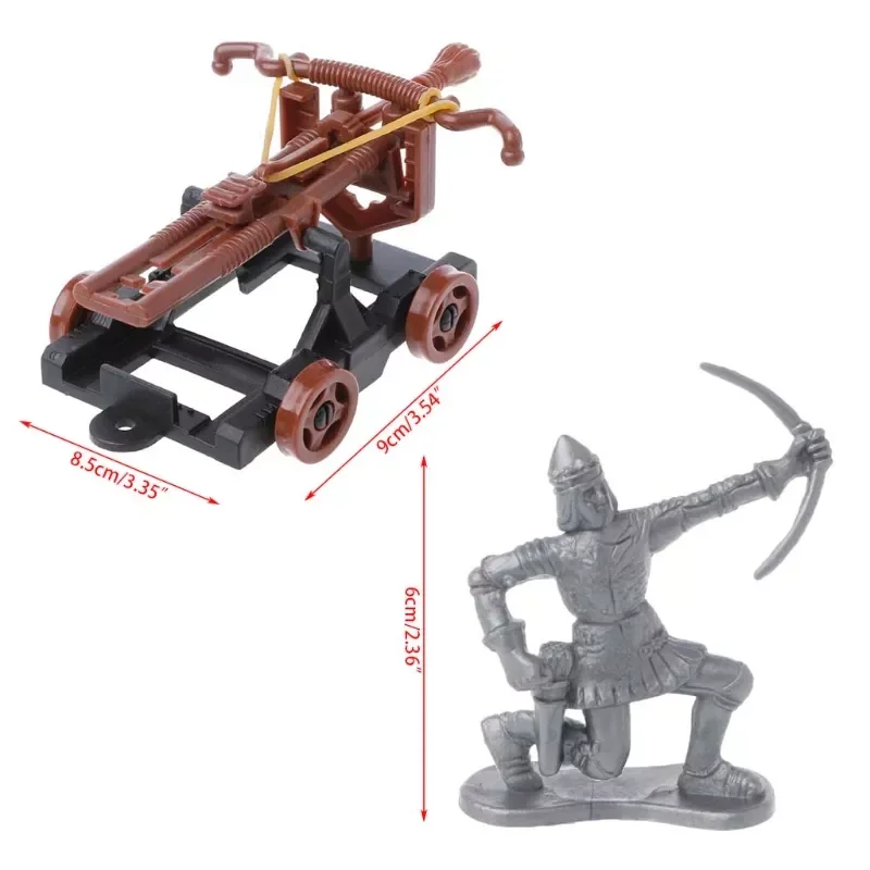 

14Pcs/set Medieval Knights Toy Catapult Crossbow Soldier Figures Playset Chariot