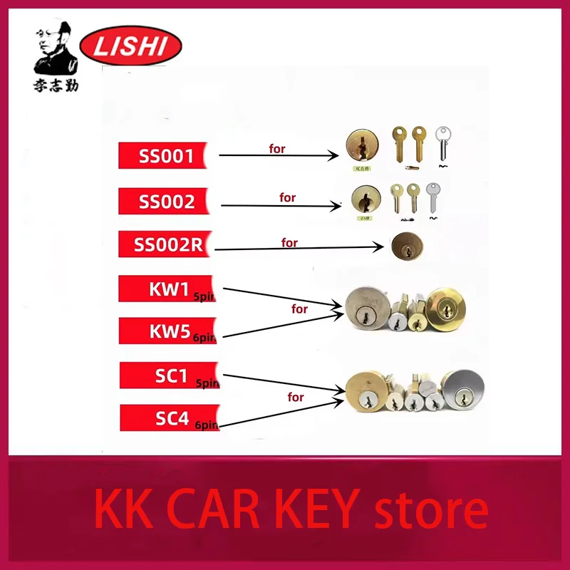 

Гражданские замки Lishi 2 в 1, инструмент SS001 SS002 SS002R pro R52 KW1 KW5 SC1 SC4 SC20 M1/MS2 AM5 R52L слесарные инструменты