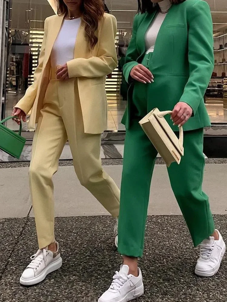 Icclek Women's Blazers Office Ladies Jackets Elegant Coats Female Long Sleeves Tops Femme Streetwear Skinny Mujer Outerwear